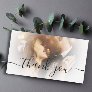 Correspondance merci mariage moderne carte de photo décolorée