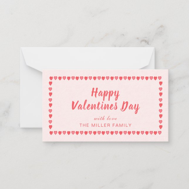 Correspondance Mini carte de la Saint-Valentin cœur rose (Devant)