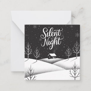 Correspondance Mini carte de Noël noir et blanc de nuit