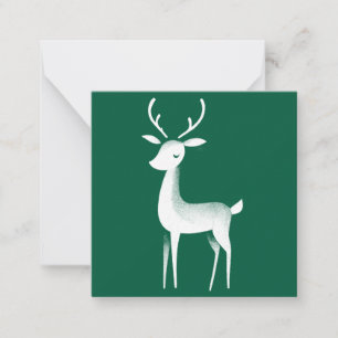Correspondance Mini carte de Noël Reindeer vert et blanc