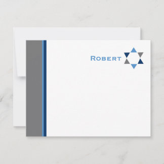 Correspondance Moderne Star Bar Mitzvah Carte de remerciements
