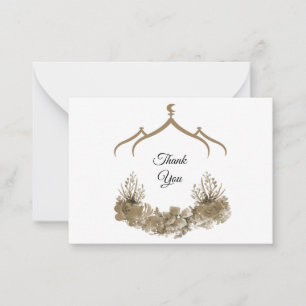 Correspondance Mosquée Carte de remerciements à fleurs