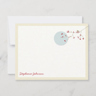 Correspondance Nesting Bird And Family Baby Merci Carte de note