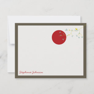 Correspondance Nesting Bird And Family Baby Merci Carte de note