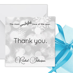Correspondance Nom, Carte de remerciement avec cadeau de Noël min
