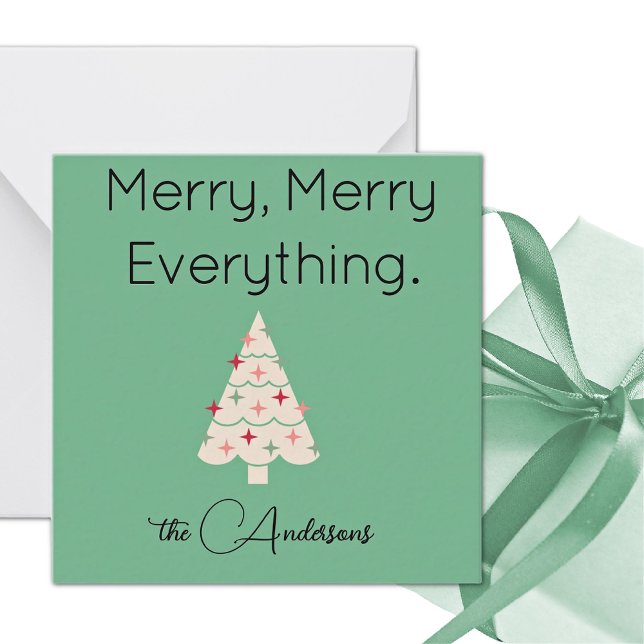 Correspondance Nom || Carte de vœux plate de Noël moderne et joye (Créateur téléchargé)