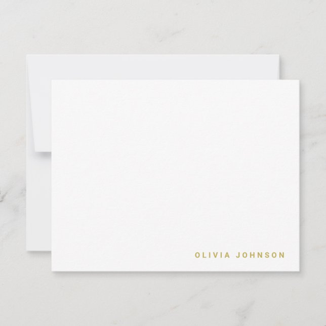 Correspondance Nom du monogramme Carte de note minimale blanche m (Devant)