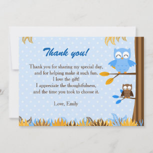 Correspondance Note de Carte de remerciements Brown en bleu de la