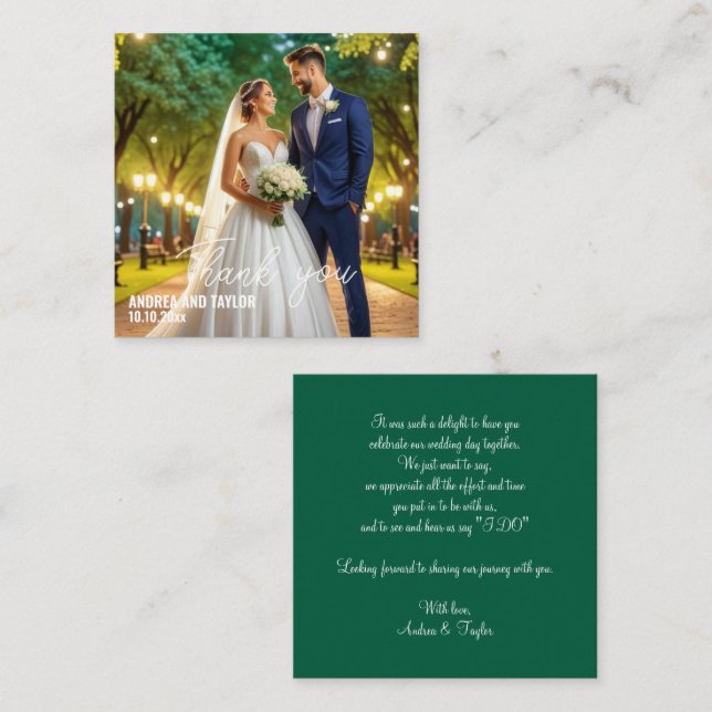 Correspondance Note de Carte de remerciements Mariage photo simpl (Devant / Derrière)