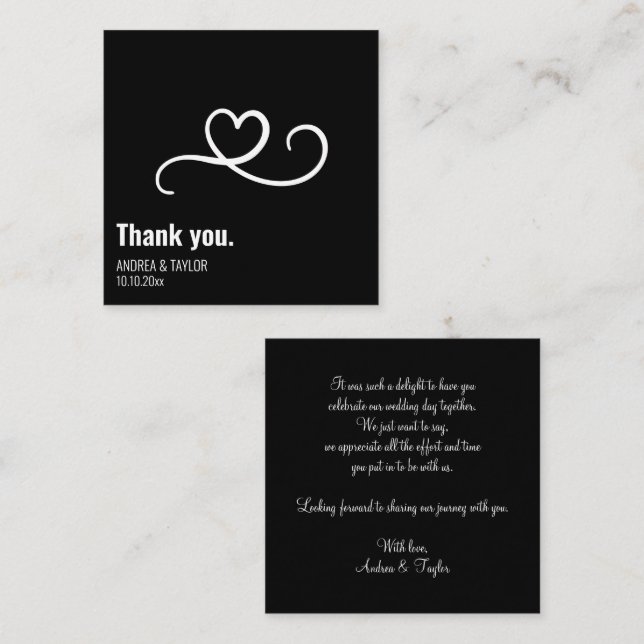 Correspondance Note de Carte de remerciements simple et moderne p (Devant / Derrière)