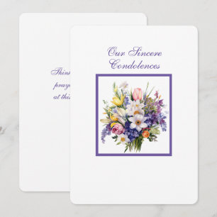 Correspondance Notre carte de notes Condolences Sincères