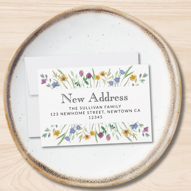 Correspondance Nouvelle carte mini d'annonce de déménagement flor (Créateur téléchargé)