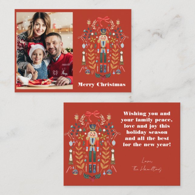 Correspondance Nutcracker Photo Noël Carte de voeux personnalisée (Devant / Derrière)