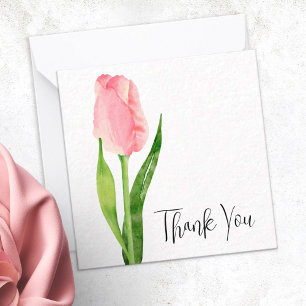 Correspondance Pale Rose Tulip Personnalisé Carte de remerciement