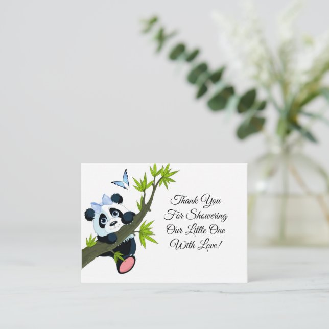 Correspondance Panda Cute Sur La Carte de remerciements Arbre (Debout devant)