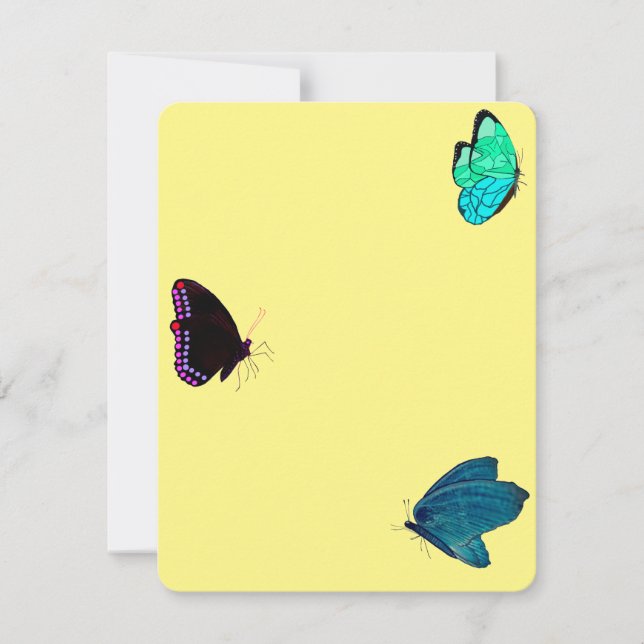 Correspondance Papillons de printemps carte à note plate (Devant)