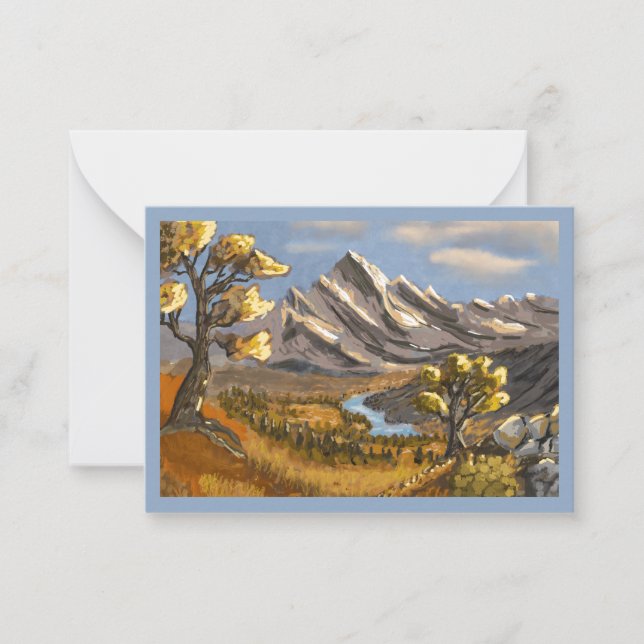 Correspondance paysage peinture sur carte de voeux. (Devant)