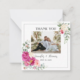 Correspondance Peony et Rose Eucalyptus Carte de remerciements de