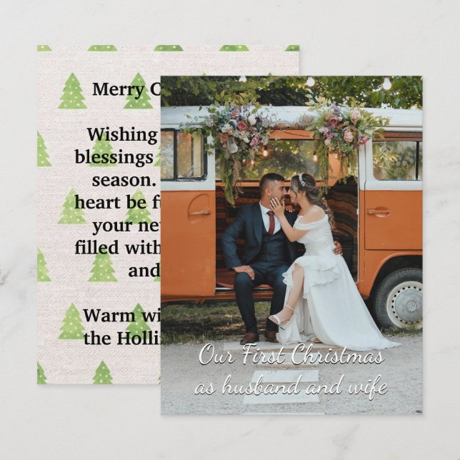 Correspondance Personnalisé Notre première carte de voeux de Noël (Devant / Derrière)