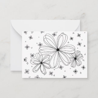 Correspondance Pétales flottantes - Carte de note florale colorée