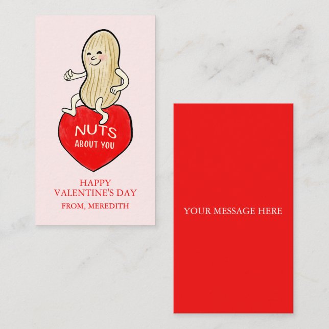 Correspondance Petite Carte de la Saint-Valentin Rétro Milieu de  (Devant / Derrière)