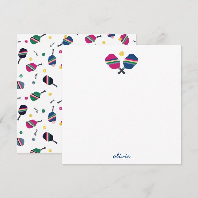 Correspondance Pickleball Nom de script personnalisé Carte Bleu N (Devant / Derrière)