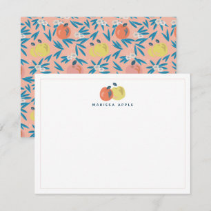 Correspondance Pink Apple Floral enseignant papeterie Carte de no