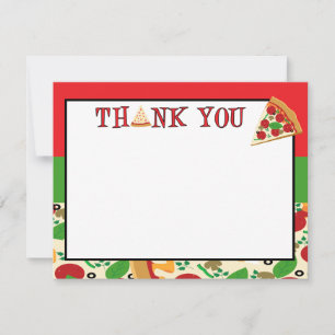 Correspondance Pizza Party Carte de remerciements