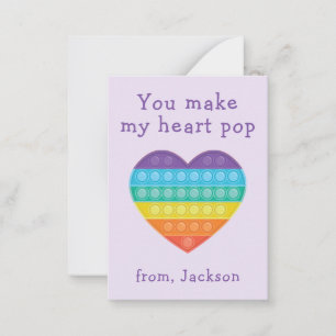 Correspondance Pop fidget classe valentine lavendar carte de note