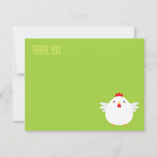 Correspondance Poulet de dessin animé (blanc) | Carte de remercie