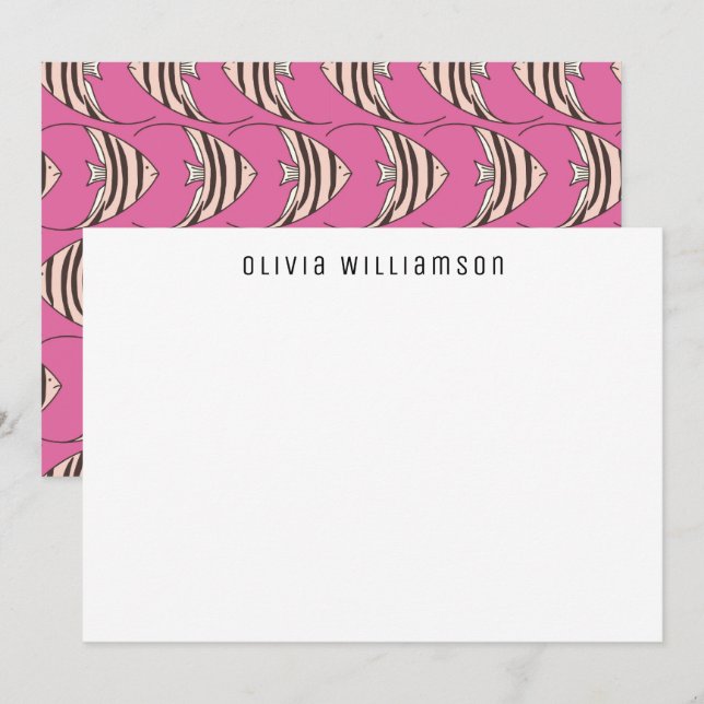 Correspondance Quirky Fun Rose Angel Carte pour notes de poisson (Devant / Derrière)