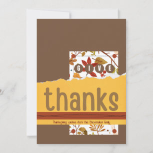 Correspondance Remerciez la carte de voeux de Thanksgiving