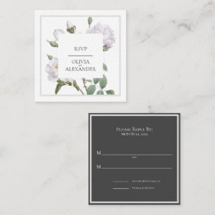 Correspondance Roses blanches Elégante carte de mariage RSVP