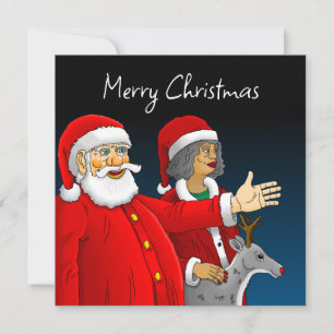 Correspondance Santa Claus, Mme Père Noël & Rudolph Carte de Noël