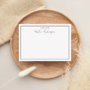 Correspondance Script de typographie minimaliste moderne Carte No