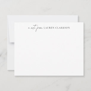 Correspondance Script noir minimaliste et carte de note serif