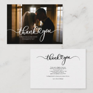 Correspondance Simple Carte de Remerciement Photo de Mariage à Le