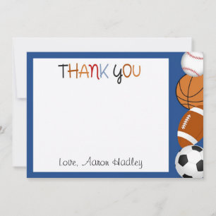 Correspondance Sports Baseball Football Carte de remerciements d'
