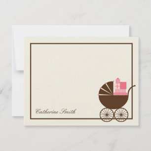 Correspondance Sweet Baby Carriage Carte de remerciements bébé -