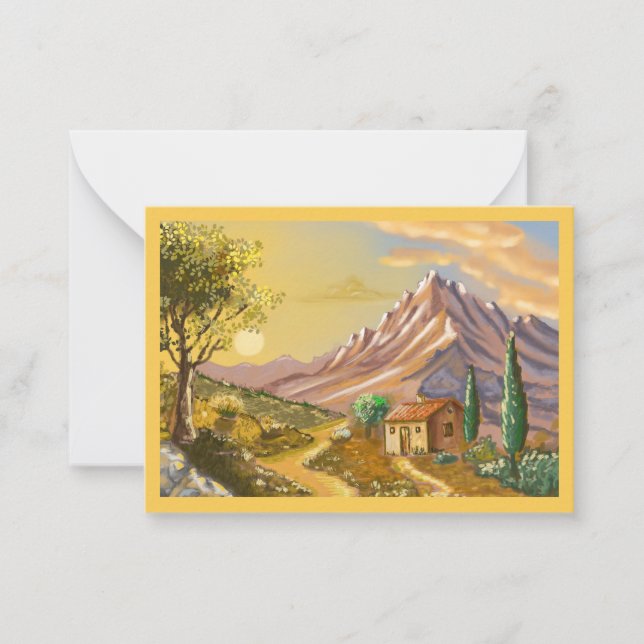 Correspondance Tableau peinture d'art sur carte de voeux. (Devant)