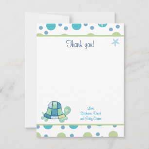 Correspondance Turtle Bay Carte de remerciements à plat tendance