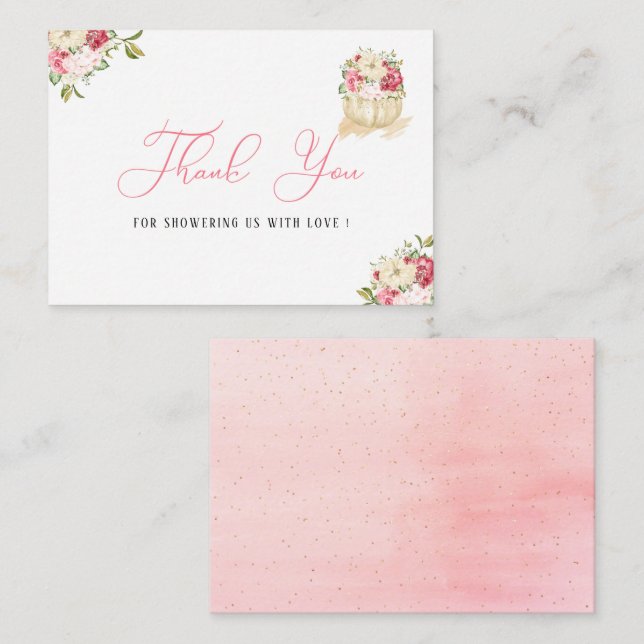 Correspondance Une douce petite carte de remerciements citrouille (Devant / Derrière)