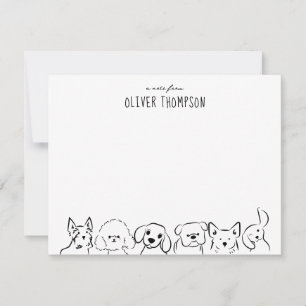 Correspondance Une note de carte de croquis d'animal de chien mig