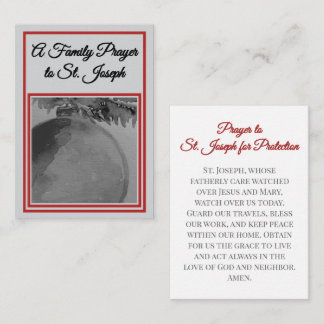 Correspondance Une prière de famille à Saint Joseph - Carte de pr