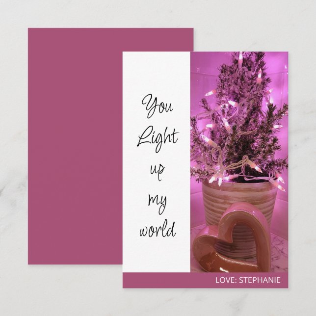 Correspondance Vous éclairez mon monde Carte de la Saint-Valentin (Devant / Derrière)