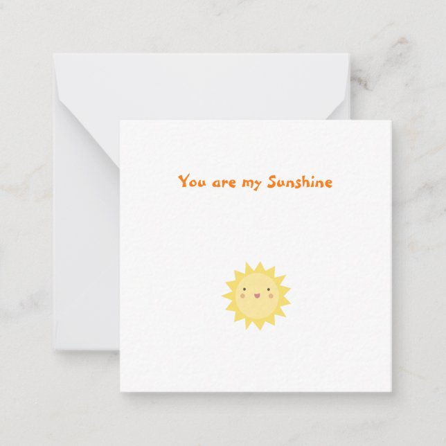 Correspondance Vous Êtes Mon Sunshine Mini Carte de Note Merci (Devant)