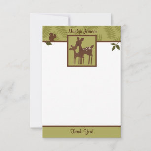 Correspondance Willow Deer Baby and Mommy Carte de remerciements
