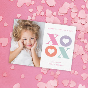 Correspondance XOXO moderne photo classe valentines carte de jour