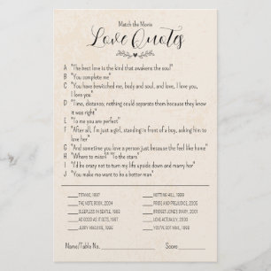 Correspondre aux citations d'amour du film Mariage