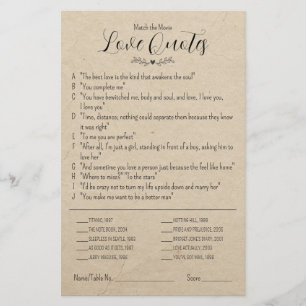 Correspondre aux citations d'amour du film Mariage